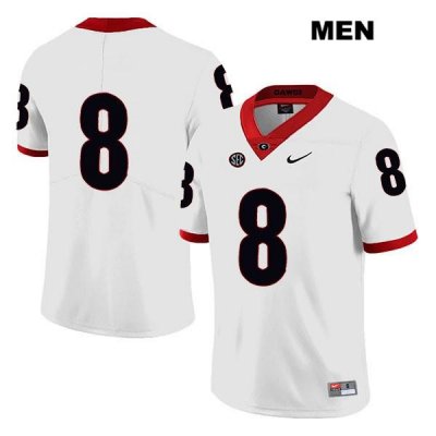 Men's Georgia Bulldogs NCAA #8 Lewis Cine Nike Stitched White Legend Authentic No Name College Football Jersey OFP2054LO